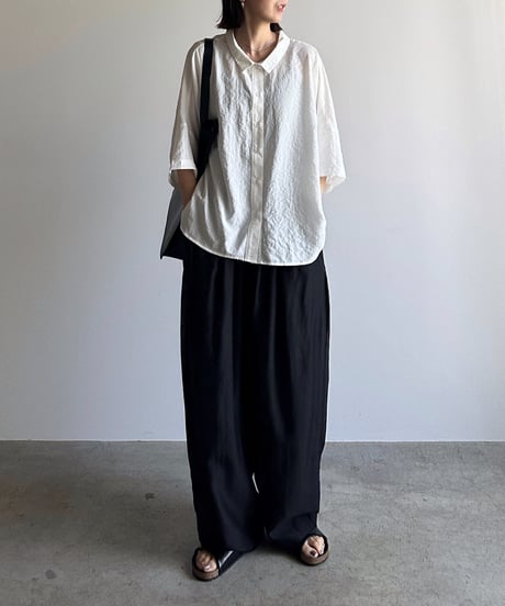 sheer lyocell tuck pants
