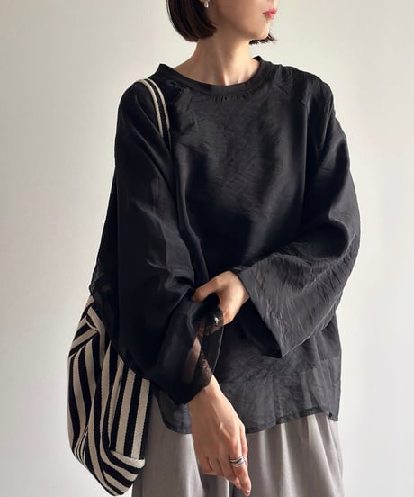 sheer layered pullover