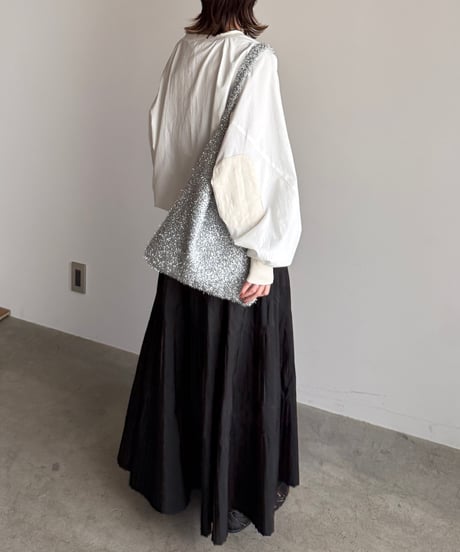 tuck pleats flare skirt