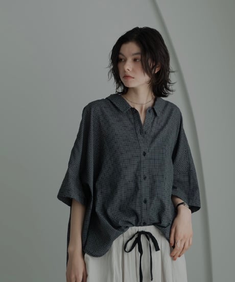 back shirring check shirt【一部予約】