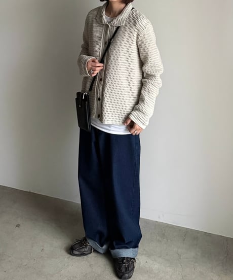 crochet style knit cardigan