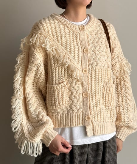 fringe knit cardigan