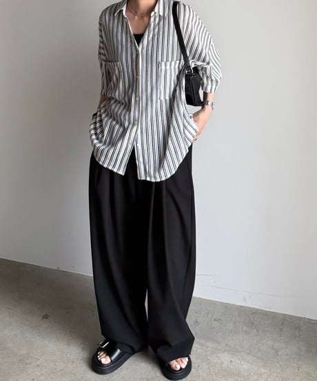 knit lace stripe shirt