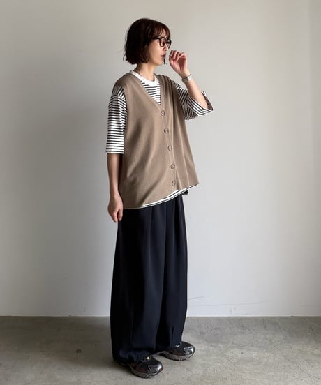 summer knit button vest【一部予約】
