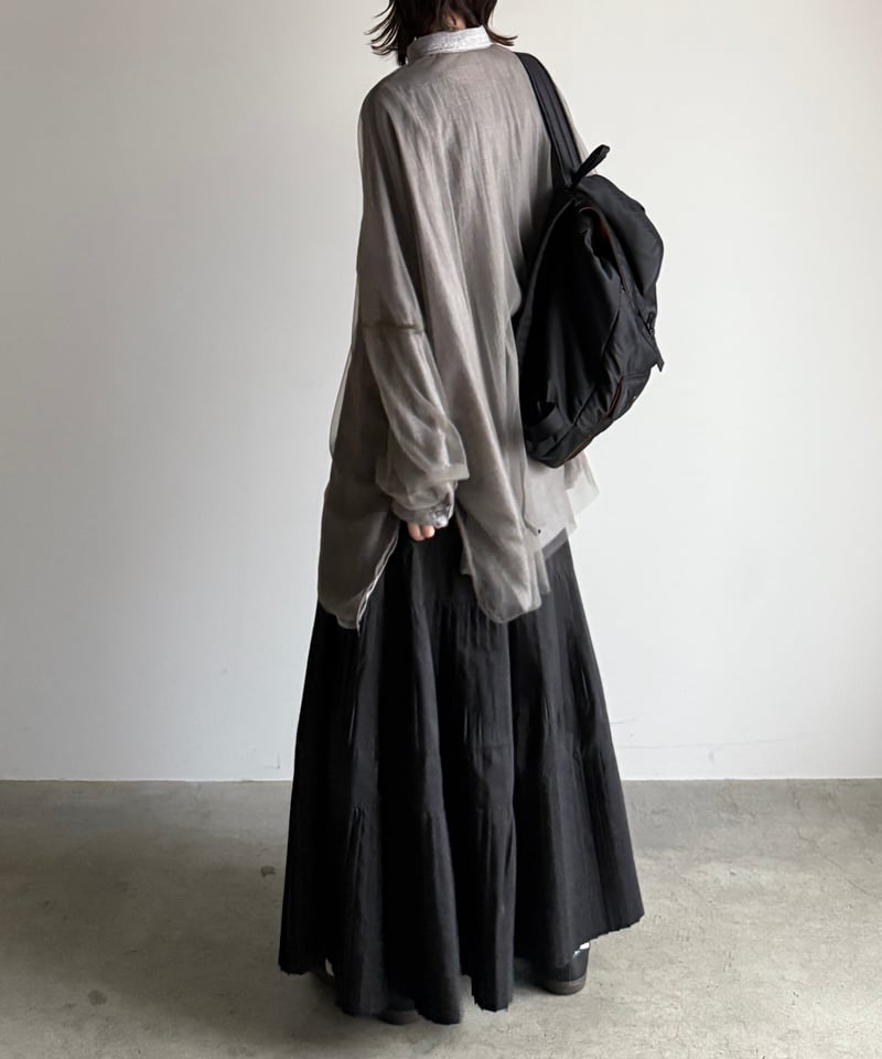 ARULLE/tulle over gauze shirt/グレージュ/ tulle over gauze shirt | ARULLE