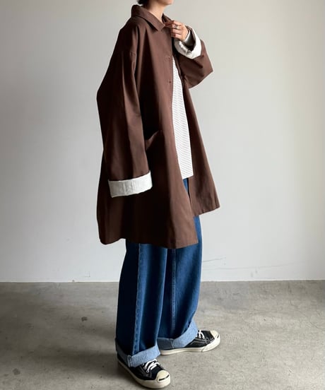 long rib sleeve pullover〈border〉