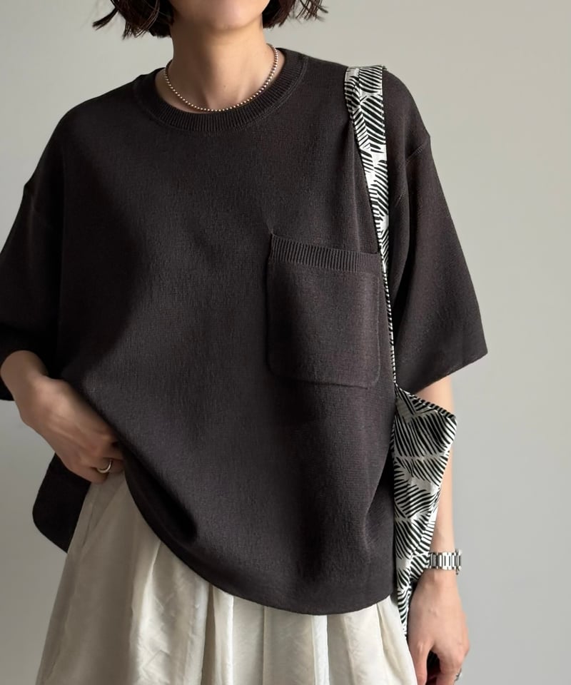 pocket box knit t-shirt【一部予約】 | ARULLE