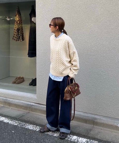 【POPUP】aran cable knit pullover