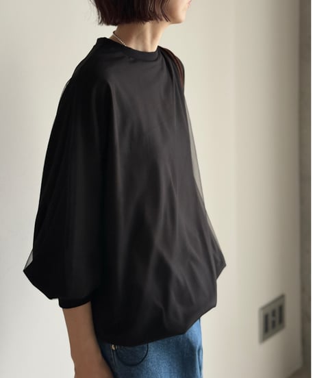 over tulle dolman pullover