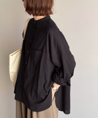 stand collar boyish shirt〈plain〉