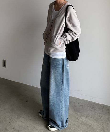 color stitch zip cardigan
