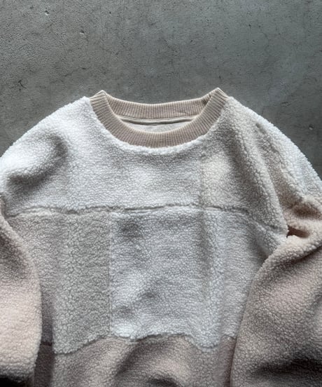 patchwork boa pullover
