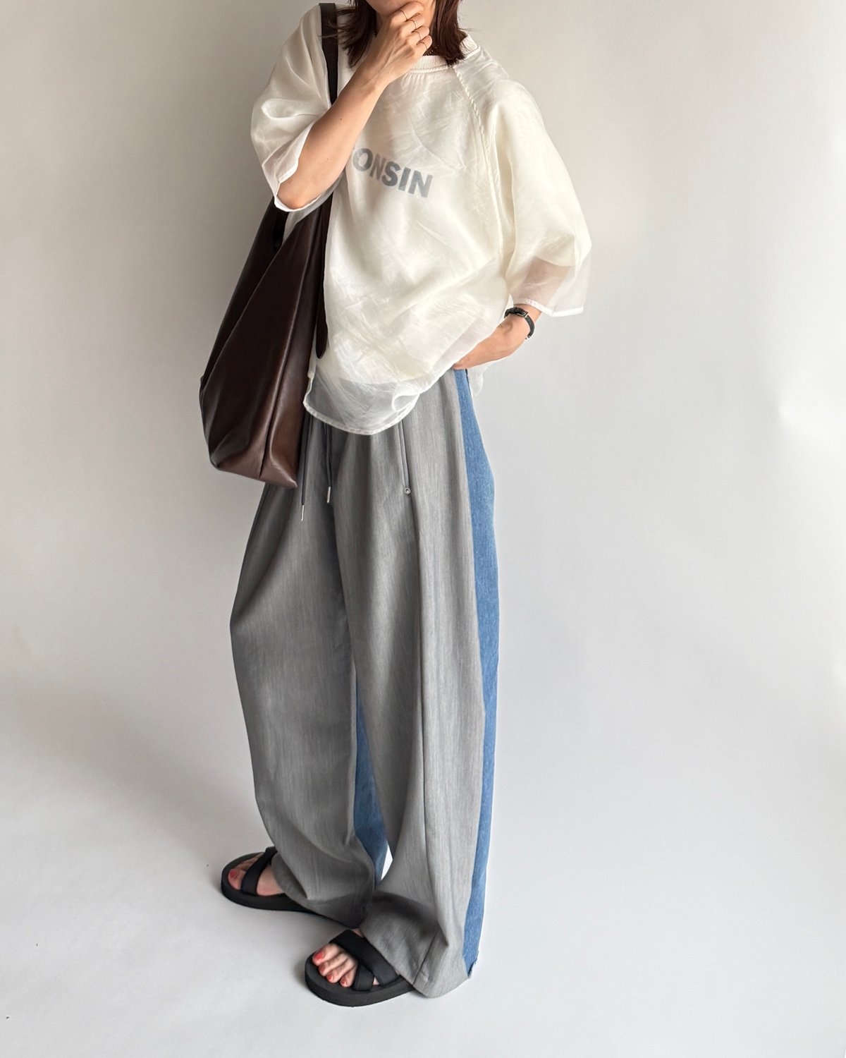 half & half denim pants | ARULLE