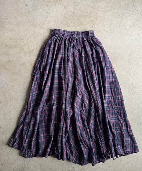 tartan check crinkle skirt