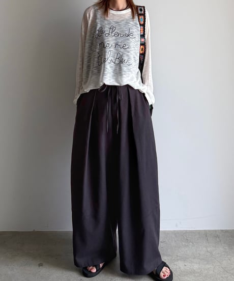 linen blend relax pants