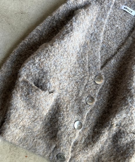 boucle yarn cardigan
