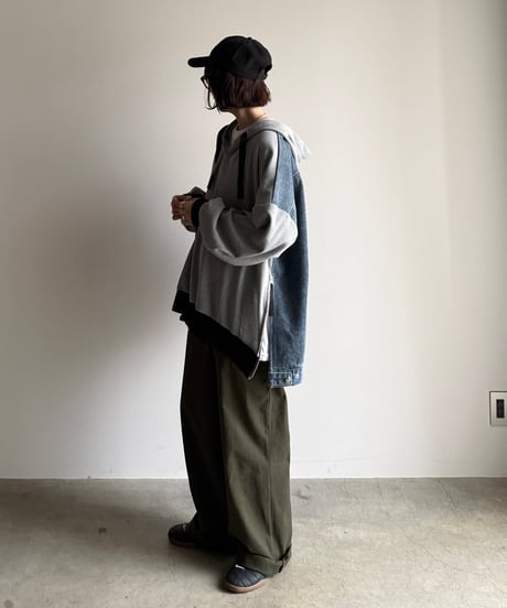 back denim waffle parker