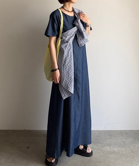 denim long one piece