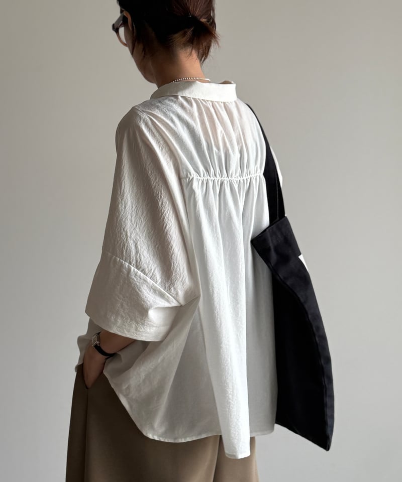 美品］echeveria Back Gather Check Shirt