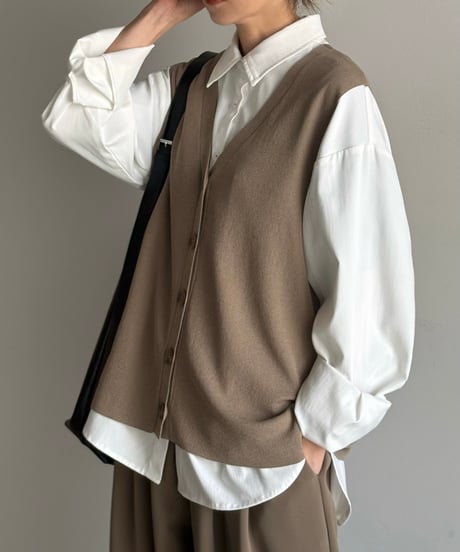 summer knit button vest【一部予約】