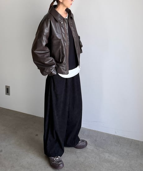 【POPUP】loose tapered corduroy pants
