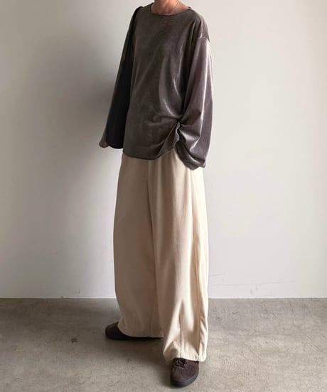 mesh velour pullover