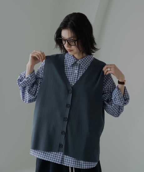 summer knit button vest【一部予約】