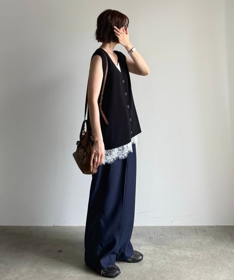 summer knit button vest【一部予約】