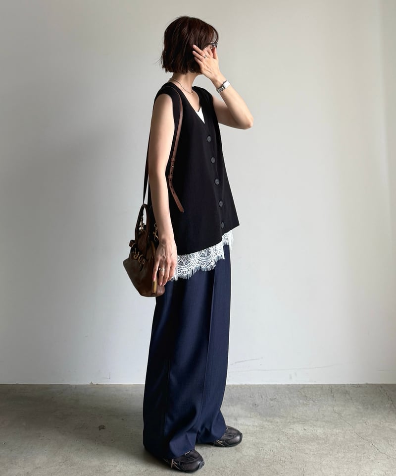 summer knit button vest | ARULLE