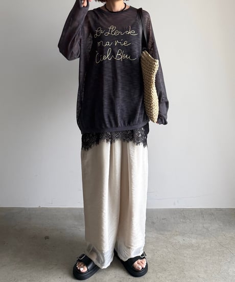 sheer lyocell tuck pants〈new color〉