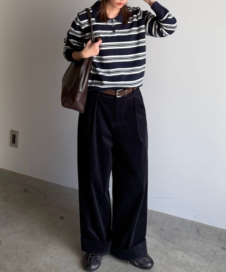wide straight corduroy slacks