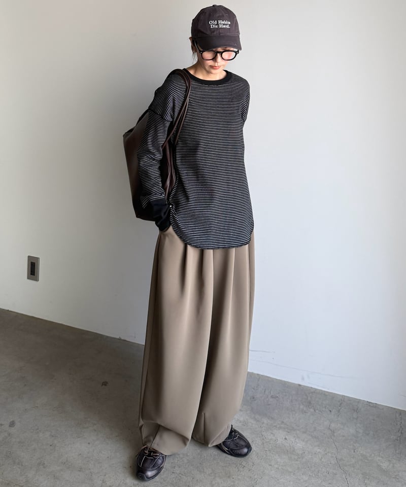 【タグ付き未使用】ARULLE roll up warm slacks two tuck cocoon pants (set up対応) | ARULLE