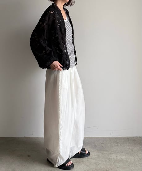 sheer lyocell tuck pants