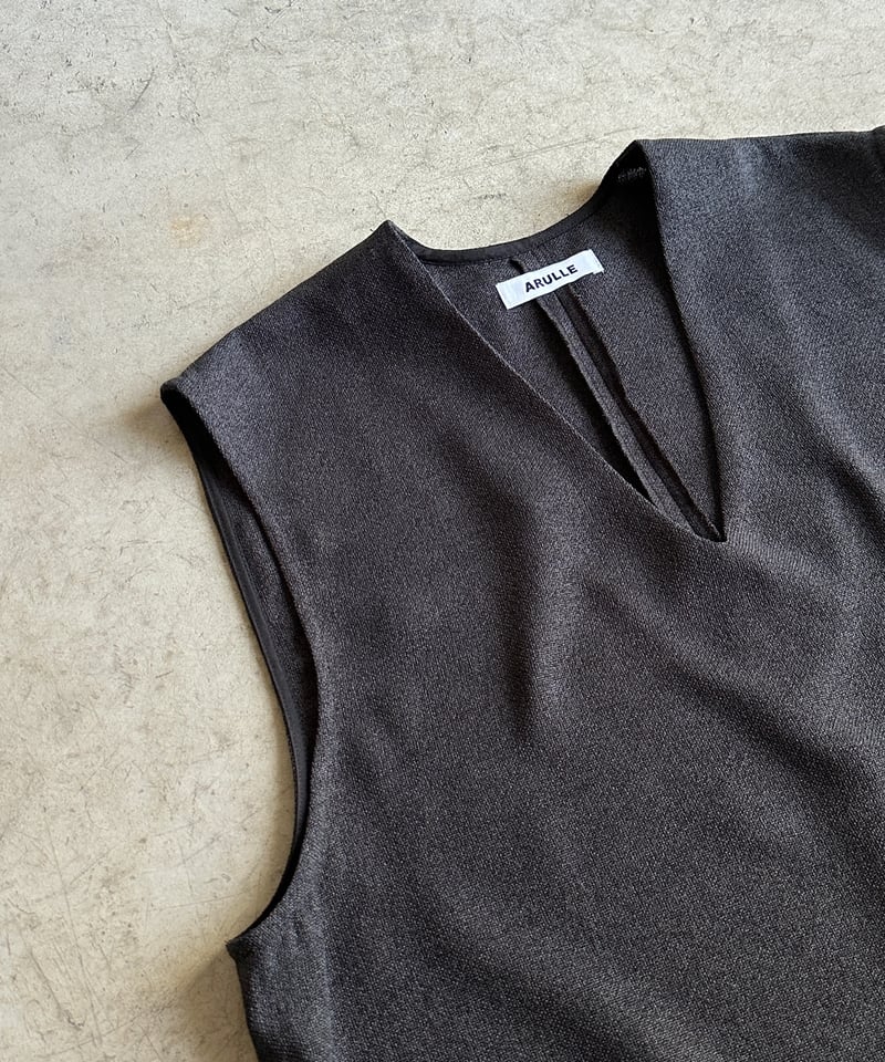 【lawgy】linen layered vest レイヤードベスト lawgy - lawgy linen layered vest ロングベストの通販 by プロフ必読