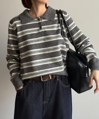 border knit polo
