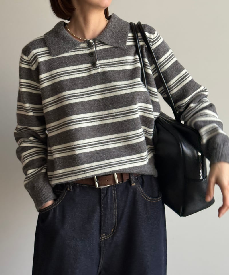 border knit polo | ARULLE