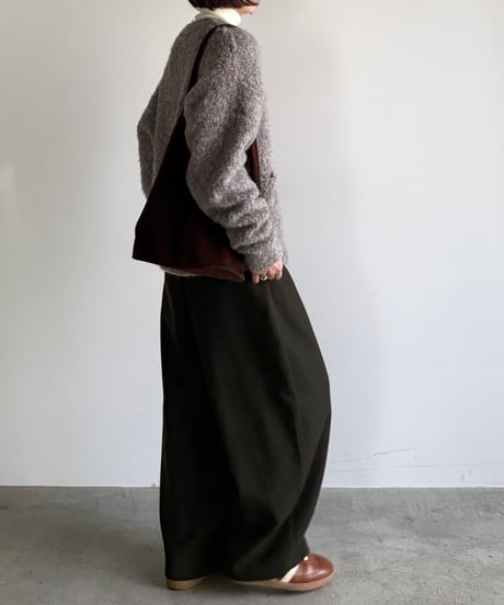 boucle yarn cardigan