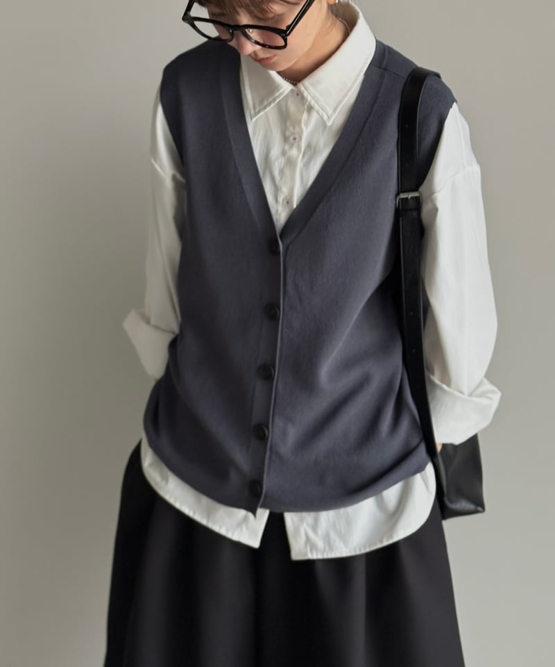 summer knit button vest | ARULLE
