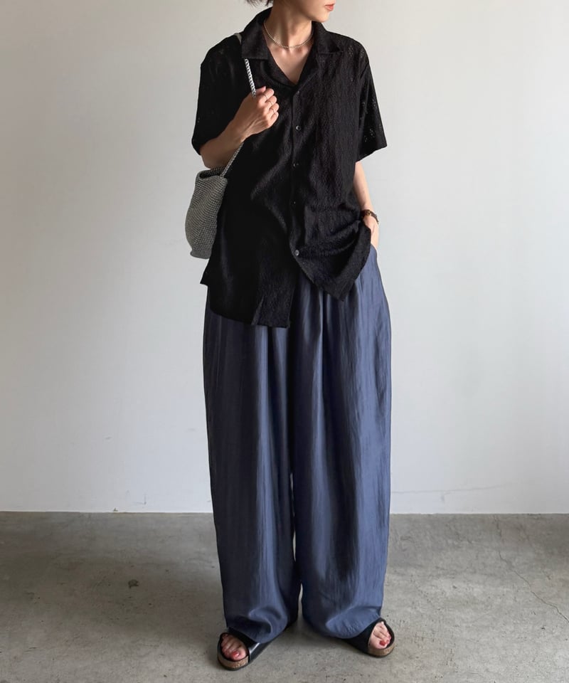 パンツ AOOS SARROUEL TUCK PANTS-BLACK パンツ AOOS SARROUEL TUCK PANTS-BLACK AOOS SARROUEL TUCK