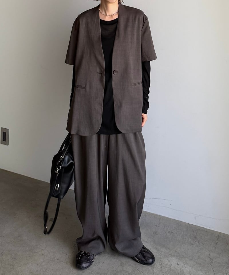 v-collar short sleeve jacket (set up対応) | ARULLE