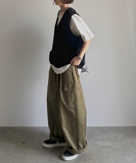 summer knit button vest【一部予約】