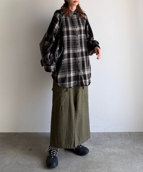 military cargo long skirt