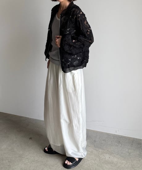 sheer lyocell tuck pants