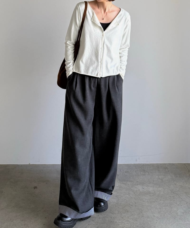 RACHEL着用 INSCRIRE Stripe Layered Pants ZAC & RACHEL Women's High Rise Slim Fit Striped Cropped Pants