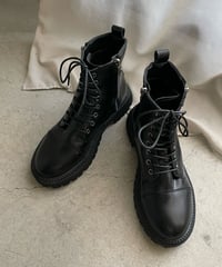 side zipper lace up boots