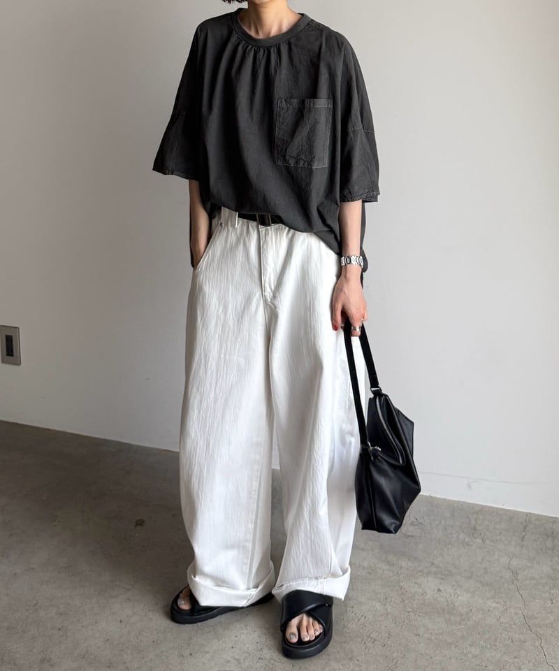 5/25（日）✨週末終了！！SLAB TWEED OVAL WIDE PANTS SUZU | . SLAB TWEED OVAL WIDE PANTSの着回し♻️ 好評だった