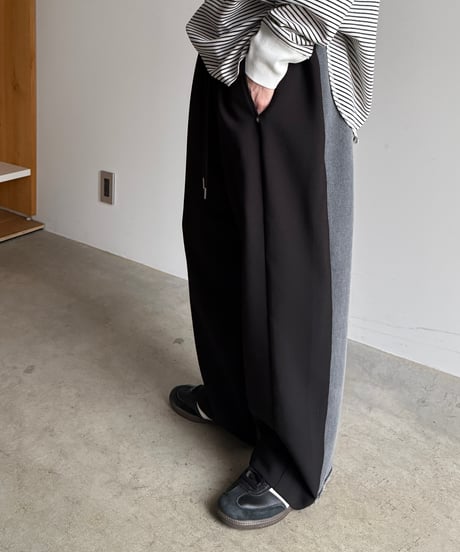 half & half denim pants