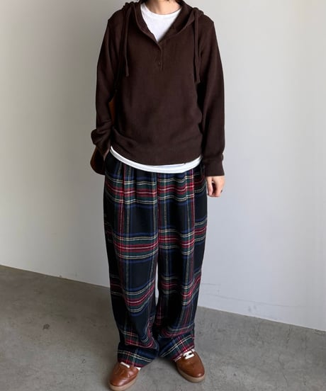 【POPUP】roll up warm slacks〈check〉