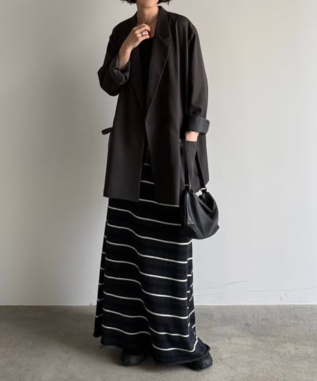 multi border knit skirt