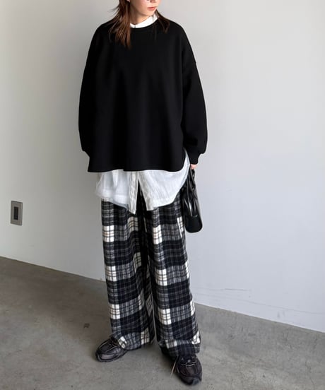 flannel check easy pants